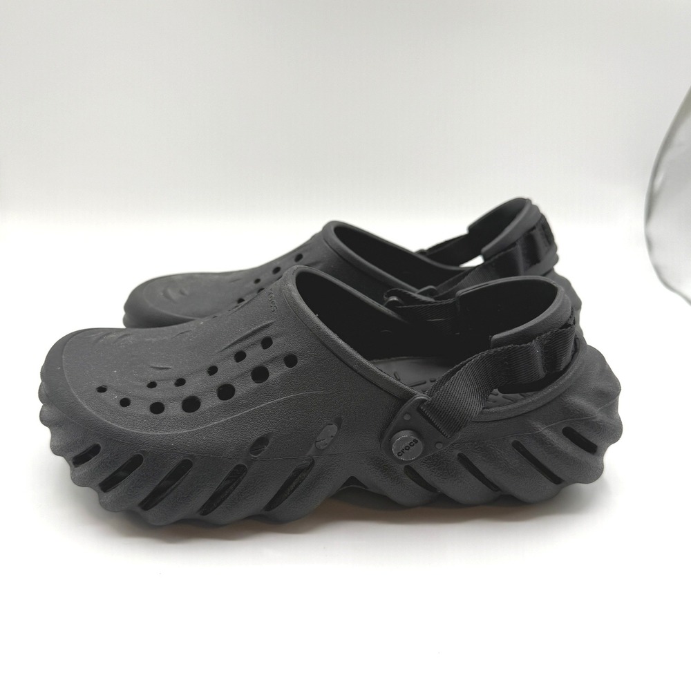 Crocs Echo Clog Mens 10 Black LiteRide Adjustable Strap Comfort Sandals